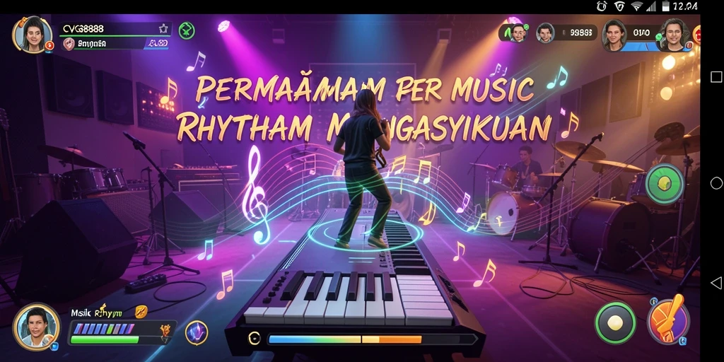 Antarmuka <strong>CVG8888</strong> yang menampilkan efek Musik Rhythm yang dinamis.