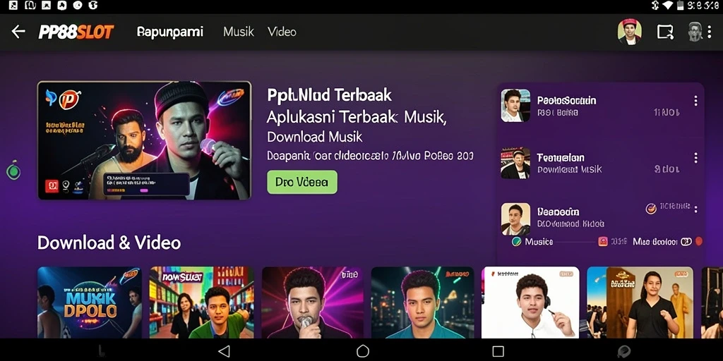 Tampilan antarmuka PP88SLOT untuk Download Musik yang mudah digunakan.